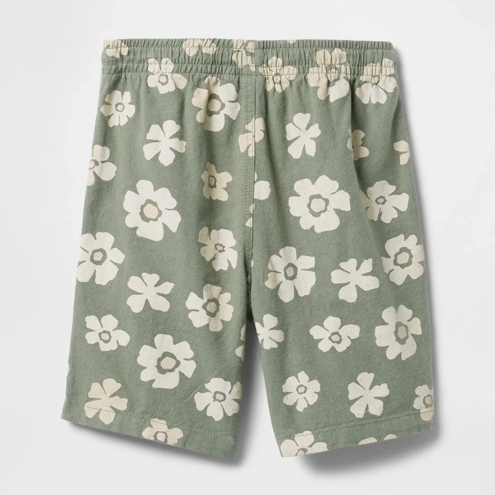 GAP Khaki Cream Floral Shorts Relaxed Fit
